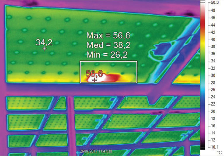 efficienza italia manutenzione analisi termografica esempio celle danneggiate